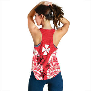 Women's Red <b>Floral</b> Pattern Tank <b>Top</b> Scoop Neck Breathable Knitted Polyester Casual Style Digital Printing Custom Brand Wallis - Product Image 2