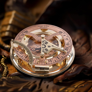 Brass Nautical Sundial Compass <b>Multi</b> Function Analog Dial Handheld Navigation <b>Tool</b> Tabletop Display for <b>Camping</b> Travel - Product Image 5
