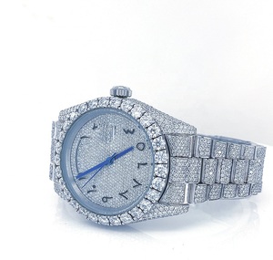 Reloj de Diamantes Iced Out Bling con Joyería de Lujo Personalizada Totalmente Iced Out para Hombres y Mujeres, Relojes de Cuarzo - Product Image 3