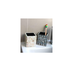 Porte-stylo de bureau de haute qualité avec incrustation en os et motif carré pour accessoires de bureau ou calendriers par blossom craft india - Product Image 5