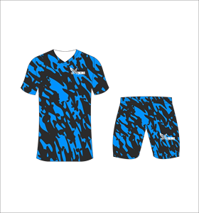 Conjunto de Camiseta y Pantalones Cortos de Fútbol Sublimados, Cuello en V, Estampado de Camuflaje, Secado Rápido, Ajuste Atlético, para Hombre, Todas las Temporadas, Venta al Por Mayor, OEM - Product Image 2