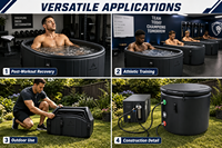 Baignoire gonflable personnalisée en tissu imperméable pour 2 personnes, seau à glace pliable, baignoire portable pour trempage, sauna pour adultes, récupération, cryothérapie