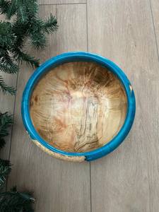 ชามไม้เคลือบอีพ็อกซี่สีฟ้า ดีไซน์สวยงาม ใช้แล้วทิ้ง ย่อยสลายได้ทางชีวภาพ เหมาะสำหรับใช้ในบ้าน โรงแรม ร้านอาหาร หรูหรา ทันสมัย - Product Image 5