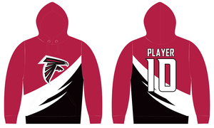 Sweat à capuche homme rouge et noir, color block, logo aigle imprimé par sublimation, coupe décontractée, tricoté en polyester, pour l'automne - Product Image 3
