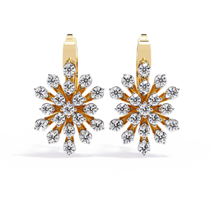 Starburst <b>Diamond</b> Leverback <b>Earrings</b> – 1.75ctw Sunburst Floral CVD Lab <b>Diamond</b> 10K 14K 18K Solid Gold Drop Studs - Product Image 5