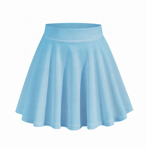 Custom <b>Black</b> Summer Solid Pleated Dropped Waist Short Mini <b>Skirt</b> for <b>Women</b> Casual Sports 100% Cotton Breathable - Product Image 5