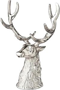 Statue de tête de renne en métal argenté de style moderne, décoration festive de Noël, sculpture de cerf, art animalier forestier - Product Image 6