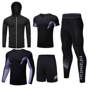 Vêtements de sport de compression pour hommes à manches longues, imprimés et unis, respirants, légers, coupe-vent, pour la course et le basketball, collection automne - Product Image 4