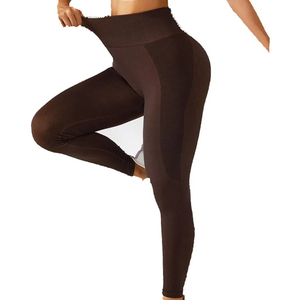 Leggings sin Costuras de Cintura Alta para Mujer, Color Marrón Oscuro, Suaves y Elásticos, Pantalones de Yoga para Hacer Ejercicio - Product Image 2