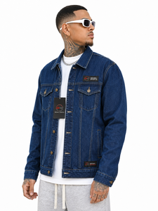 Top Quality Men's <b>Denim</b> Jacket Stylish Casual <b>Coat</b> With Strong Button Closure Front Pockets Comfortable Fit For Streetwear - Product Image 4