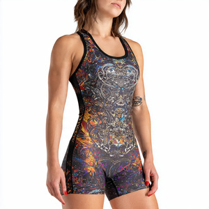 Combinaison de lutte pour femmes, personnalisable, 100% polyester, vêtements de sport imprimés, uniforme de lutte - Product Image 1