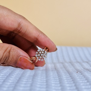 Anillo de Compromiso de Lujo para Mujer con 19 Diamantes Naturales, Oro Sólido de 9K, Corte Brillante Redondo - Product Image 3
