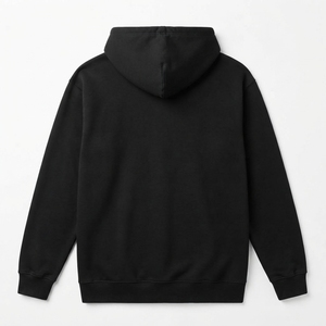 Sweat à capuche graphique noir personnalisé pour homme, style streetwear décontracté, avec impression de texte glitch, vêtements en gros OEM ODM - Product Image 6