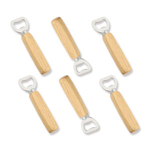Abridor de Botellas con Mango de Madera, Acero Inoxidable, Manual, Herramienta para Cocina y Bar, Diseño Duradero, Uso Doméstico - Product Image 1
