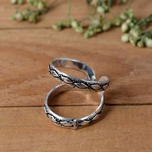 SHYAM JEWELRS Luxury <b>Adjustable</b> 925 <b>Silver</b> Flower Patterned Splint <b>Ring</b> for Hypermobility & Knuckle Support Unisex Everyday Wear - Product Image 3