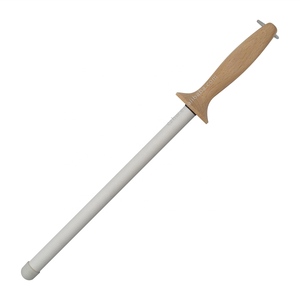 Afilador de cuchillos blanco resistente a impactos con mango de madera hecho a mano - Product Image 1
