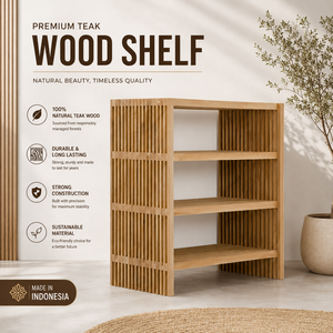 Support à serviettes en gros, directement de l'usine, étagère de rangement en bois à lattes ouvertes pour salle de bain, hôtel, spa, import en vrac, approvisionnement - Product Image 1