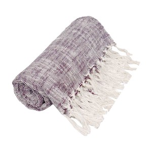 Premium Collection Cotton Throw Soft Quality Purple Color Custom cotton Throw <b>Blanket</b> for Home With Fringes Design. - Product Image 2