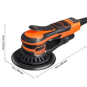 Lijadora Orbital Aleatoria sin Escobillas de 350W, 5-6 Pulgadas, 10,000 RPM, 6 Velocidades Variables, Lijadora Eléctrica de Palma, 20 Piezas para Maquinaria de Carpintería - Product Image 6