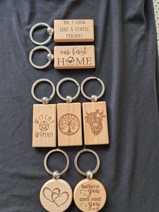 FREE Laser Engraving LOGO Gifts Handmade <b>Key</b> chain Wooden <b>Key</b> Tag with <b>Split</b> <b>Ring</b> <b>Key</b> Chain - Product Image 5