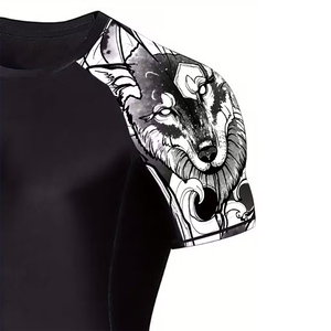 <b>Custom</b> <b>Design</b> <b>Compression</b> Gym <b>Shirts</b> Half Sleeve Rash Guard <b>Custom</b> Logo Rash Guard Sublimated Men Rash Guard Top - Product Image 6