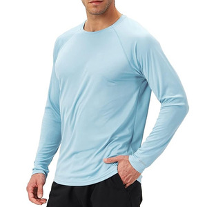 Camiseta Deportiva Personalizada al por Mayor, Transpirable, con Logotipo Personalizado, Manga Larga, Color Azul Claro, para Compradores al por Mayor - Product Image 2