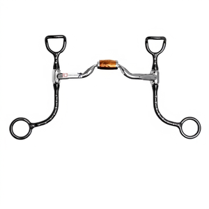 Mors d'entraînement en acier inoxydable à points, mors de dressage avec ferrule en cuivre pour le contrôle équin, équestre, 5 pouces - Product Image 1