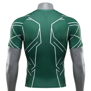 <b>Men</b> Compression Shirt Long Sleeve Geometric Printed Gym Workout Fitness Running Sportswear Performance Athletic <b>Base</b> <b>Layer</b> Top - Product Image 4
