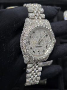 High Quality Starry Sky Full Diamond <b>Log</b> Rainbow 41mm Metal Men's Automatic Mechanical Watch Middle East Movement - Product Image 2