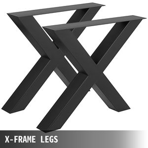 Set di 2 gambe per tavolo da pranzo a X in acciaio, sezione quadrata rinforzata da 3,1 pollici, altezza 28 piedi, larghezza 30 piedi - Product Image 4