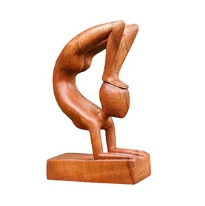 Escultura de madera para yoga y meditación, para decoración del hogar u oficina, estilo espiritual y pieza decorativa artística para estantería. - Product Image 6