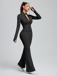Seamless 2-Piece Summer Tracksuit Activewear Lightweight Eco-Friendly Breathable Plain Matte Finished Training <b>Cami</b> High-Rise - Product Image 5