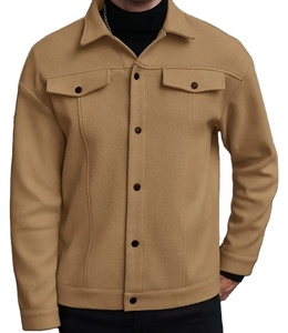 เสื้อแจ็คเก็ตบอมเบอร์ขนสัตว์คุณภาพสูงแบบมีฮู้ดสำหรับผู้ชายไซส์ใหญ่ สไตล์สตรีทแวร์ลำลอง พร้อมโลโก้ด้านหน้า - Product Image 4