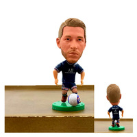 Maßgefertigte Kunstharz-Sportthemen-Wackelkopffigur Fußballspieler Skulptur Modell für Heimdekoration Tischdekoration Wackelkopf