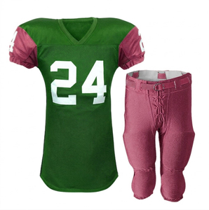 Men's Athletic Wear Green <b>Maroon</b> High Quality Custom Jersey Pants By RUN APPAREL V-Neck Short Sleeve American Football Uniform - Product Image 1
