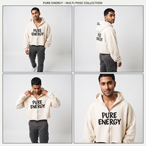 <b>Men's</b> <b>Crop</b> Zipper Hoodie <b>Top</b> Loose Fit Print Oversized Hooded <b>Top</b> 100% Cotton Winter Streetwear Workout Winter Wear <b>Crop</b> Hoodie - Product Image 6