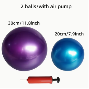 HAWK SPORTS INDUSTRIES Ballons de yoga violet et bleu avec pompe à air 30cm 20cm PVC antidérapants pour l'exercice physique et l'entraînement d'équilibre universels - Product Image 1