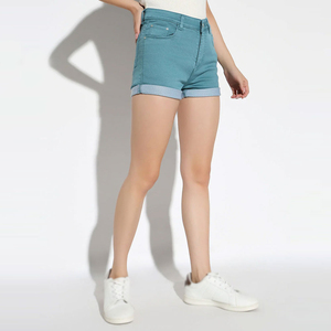 Shorts de Mezclilla para Mujer, Estilo Casual de Verano, Cintura Media, Corte Recto, 100% Algodón, Transpirables, a la Moda, Corte Regular, Todas las Tallas - Product Image 3