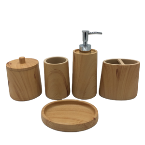 Décoration de la maison, accessoires de salle de bain en bois de bambou et résine de luxe, ensemble de bain pour la maison et l'hôtel - Product Image 1