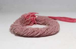 Perles de quartz fraise naturel micro-facettées en forme de rondelle 2-2,5 mm, perles de pierres précieuses de quartz fraise pour la fabrication de bijoux par un grossiste - Product Image 6