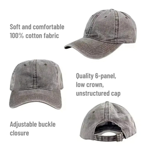 Gorra de béisbol de 6 paneles de mezclilla y poliéster de perfil bajo, sostenible, para mamá y papá, ideal para acampar. - Product Image 2