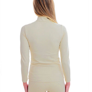 Haut de sport tricoté à manches longues pour femme, style équestre, couleur unie, respirant, extensible, séchage rapide, coupe longue - Product Image 3