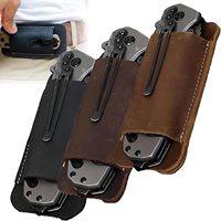 Étui compact en cuir pour couteau tactique pliant, gaine universelle pour ceinture, double couture, personnalisable, ODM, OEM, usine, étanche