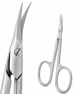 Ciseaux de manucure professionnels classiques en acier inoxydable, lame droite et incurvée de qualité supérieure, ciseaux à cuticules à pointe fine - Product Image 6