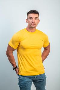 T-shirts vierges pour hommes en coton 100% uni, 180 g/m², à manches courtes, style sportif décontracté, séchage rapide, pour l'été, vente en gros - Product Image 4