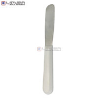 Spatula Pencampur LIPUMA Gagang Plastik Stainless Steel, Panjang 195mm, Alat Pencampur Laboratorium Gigi untuk Plester, Alginat