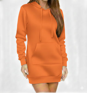 Vente en gros de sweat-shirts à capuche pour femmes, tricotés, surdimensionnés, à manches longues, décontractés, avec logo sur le devant, design personnalisé, col à capuche, haute qualité, hiver - Product Image 1