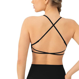 Seamless High Impact Sports Bra With Spaghetti Straps Low Cut Yoga Top For Women Gym Workout Tank Top Quick Dry Athletic Wear - Product Image 2