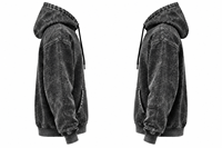 Sweat à capuche en molleton surdimensionné, brodé sur mesure, effet délavé et usé |   Fabricant de sweats à capuche en coton premium pour hommes, style streetwear