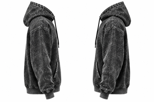 Sweat à capuche en molleton surdimensionné, brodé sur mesure, effet délavé et usé |   Fabricant de sweats à capuche en coton premium pour hommes, style streetwear - Product Image 3